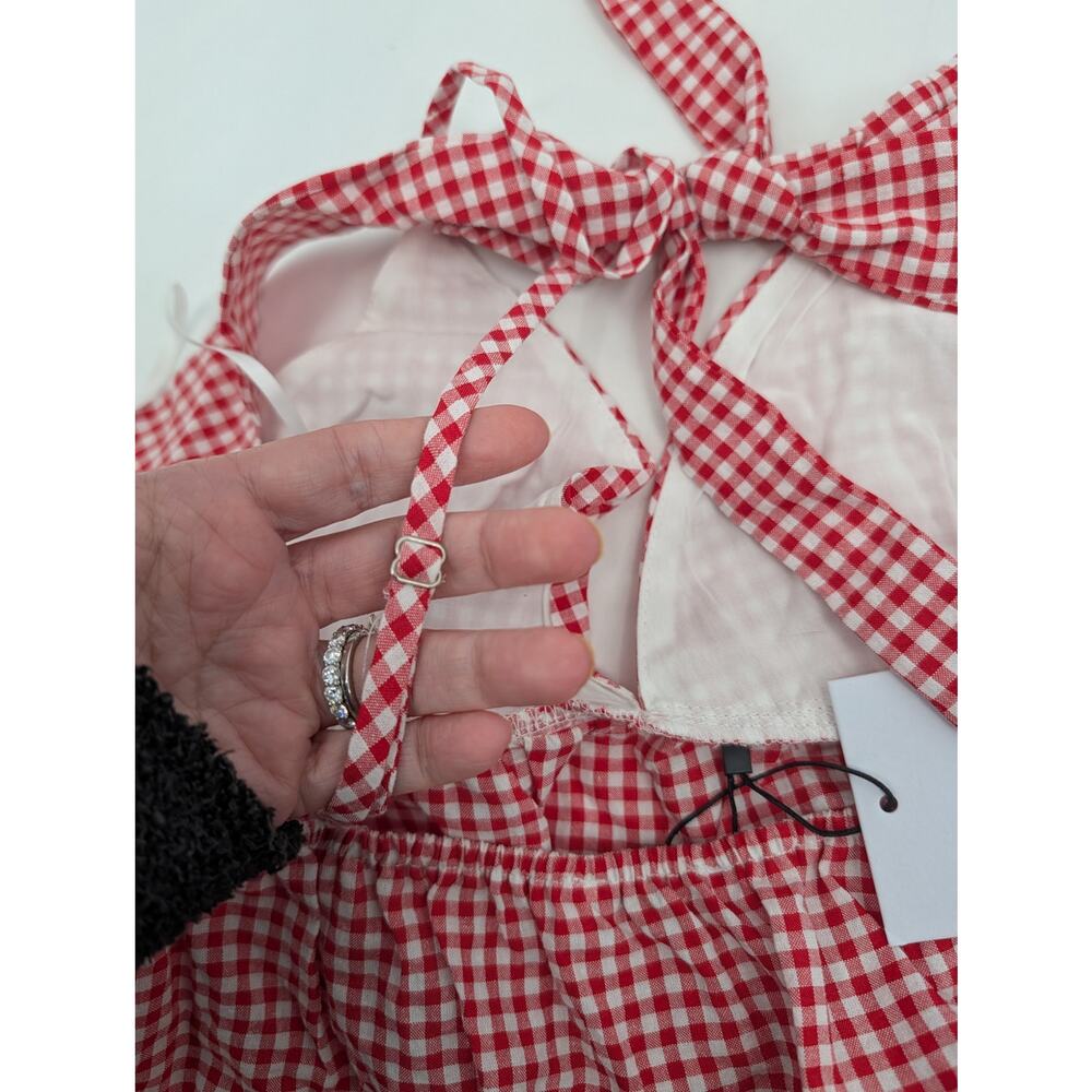NWT Lille Red White Gingham Camisole Shorts Set Size 6 Vacation Summer Festival - Picture 7 of 12